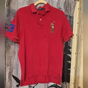 Polo Ralph Lauren Red Big Pony Polo Shirt Sz M